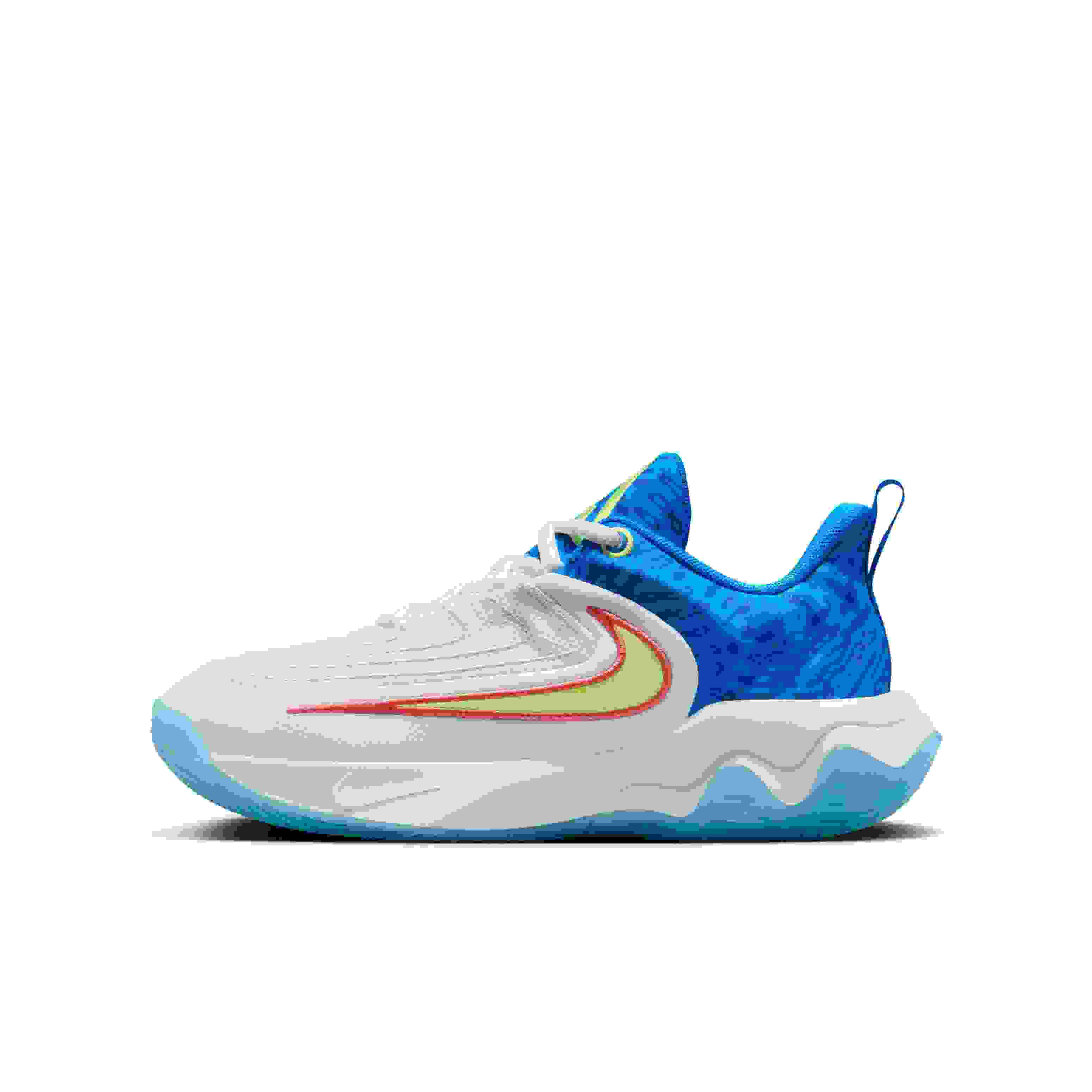 Nike Giannis Immortality 4 Grade School Boys' "White/Blue/Royal/Lt Lemon Twist" Basketball Shoe